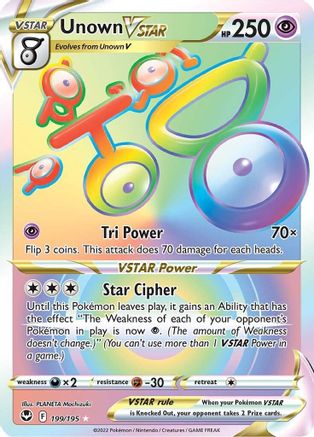 Unown VSTAR (Secret) 199 - Holofoil SWSH12 Silver Tempest - Secret Rare
