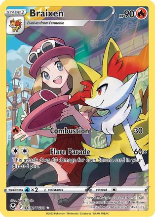 Braixen TG01 - Holofoil SWSH12 Silver Tempest Trainer Gallery - Ultra Rare
