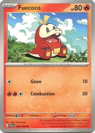 Fuecoco 036 - Reverse Holofoil SV01 Scarlet & Violet Base Set - Common
