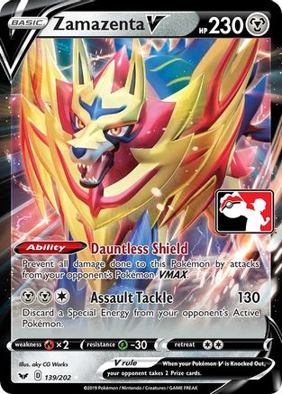 Zamazenta V - 139/202/202 - Holofoil Prize Pack Series Cards - Ultra Rare