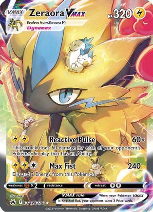 Zeraora VMAX GG42 - Holofoil Crown Zenith Galarian Gallery - Ultra Rare