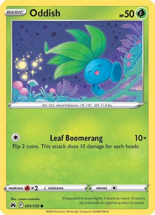 Oddish 001 - Reverse Holofoil Crown Zenith - Common