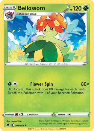 Bellossom 003 - Reverse Holofoil Crown Zenith - Rare