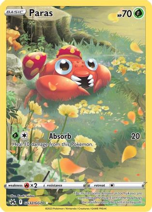 Paras GG32 - Holofoil Crown Zenith Galarian Gallery - Ultra Rare