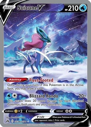 Suicune V GG38 - Holofoil Crown Zenith Galarian Gallery - Ultra Rare