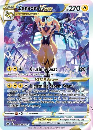 Zeraora VSTAR GG43 - Holofoil Crown Zenith Galarian Gallery - Ultra Rare