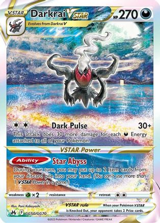 Darkrai VSTAR GG50 - Holofoil Crown Zenith Galarian Gallery - Ultra Rare