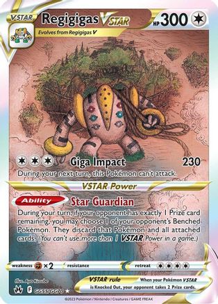 Regigigas VSTAR GG55 - Holofoil Crown Zenith Galarian Gallery - Ultra Rare