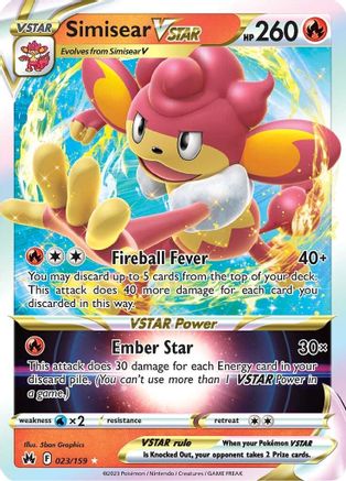 Simisear VSTAR 023 - Holofoil Crown Zenith - Ultra Rare