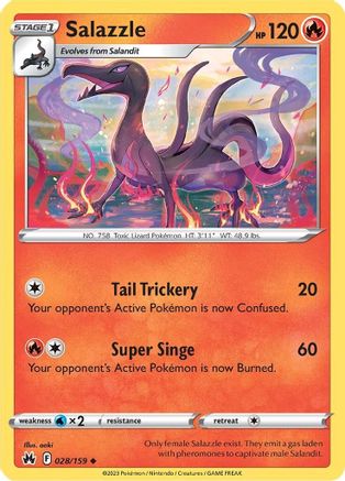 Salazzle 028 - Reverse Holofoil Crown Zenith - Uncommon