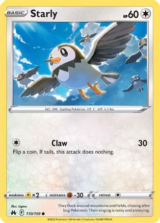 Starly 110 - Reverse Holofoil Crown Zenith - Common