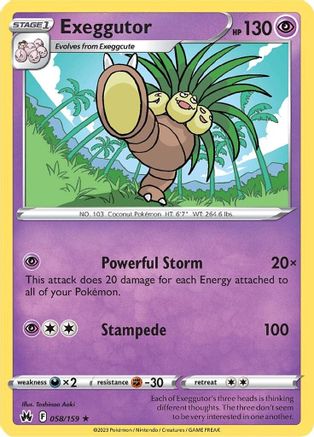 Exeggutor 058 Crown Zenith - Rare
