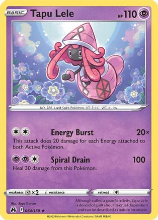 Tapu Lele 064 - Reverse Holofoil Crown Zenith - Holo Rare