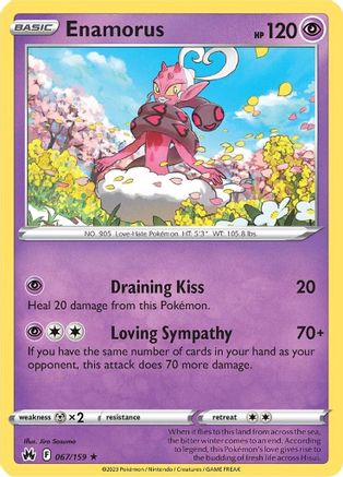 Enamorus 067 - Reverse Holofoil Crown Zenith - Rare