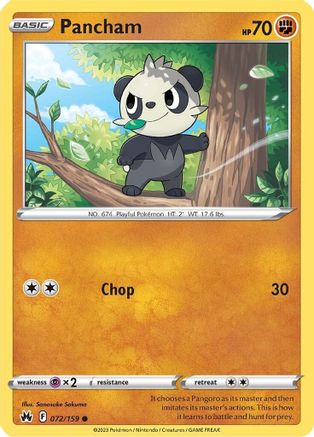 Pancham 072 - Reverse Holofoil Crown Zenith - Common