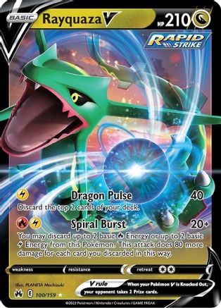 Rayquaza V 100 - Holofoil SWSH Crown Zenith - Ultra Rare