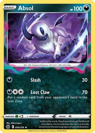 Absol 076 - Holofoil Crown Zenith - Holo Rare