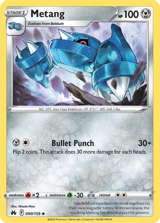 Metang 090 - Reverse Holofoil Crown Zenith - Uncommon