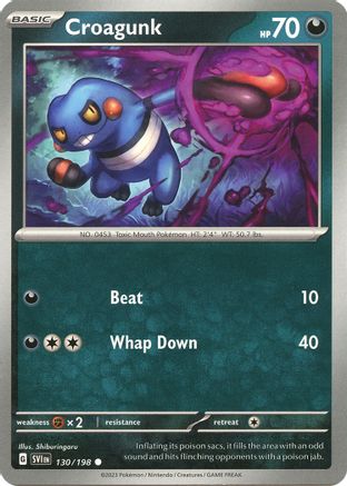 Croagunk 130 - Reverse Holofoil SV01 Scarlet & Violet Base Set - Common