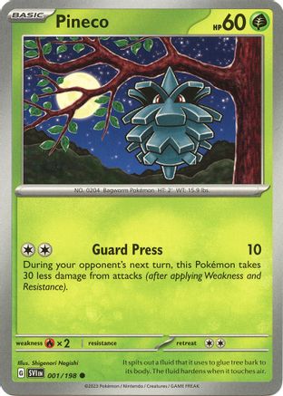 Pineco 001 - Reverse Holofoil SV01 Scarlet & Violet Base Set - Common