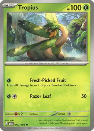 Tropius 007 - Reverse Holofoil SV01 Scarlet & Violet Base Set - Common