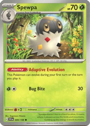 Spewpa 009 - Reverse Holofoil SV01 Scarlet & Violet Base Set - Common