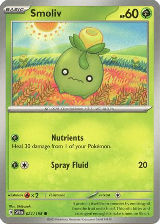 Smoliv 021/198 - Reverse Holofoil SV01 Scarlet & Violet Base Set - Common
