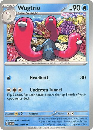 Wugtrio 057 - Reverse Holofoil SV01 Scarlet & Violet Base Set - Uncommon
