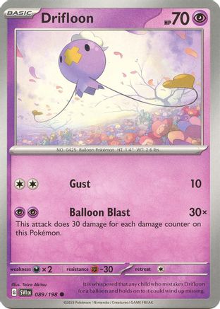 Drifloon 089 - Reverse Holofoil SV01 Scarlet & Violet Base Set - Common