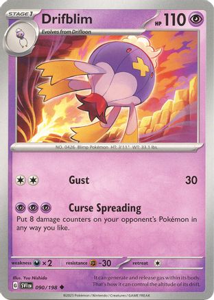 Drifblim 090 - Reverse Holofoil SV01 Scarlet & Violet Base Set - Uncommon