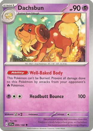 Dachsbun 099 - Reverse Holofoil SV01 Scarlet & Violet Base Set - Uncommon