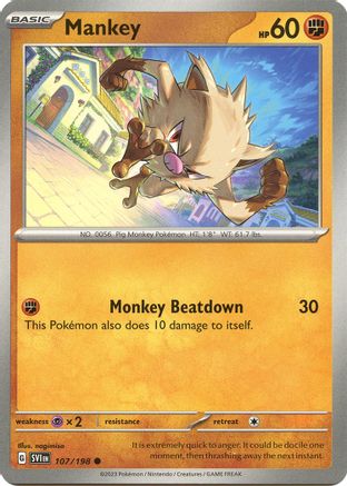 Mankey 107 SV01 Scarlet & Violet Base Set - Common