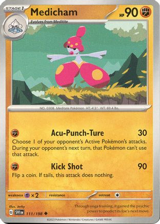 Medicham 111/198 - Reverse Holofoil SV01 Scarlet & Violet Base Set - Uncommon