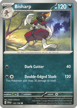 Bisharp 133 - Reverse Holofoil SV01 Scarlet & Violet Base Set - Common