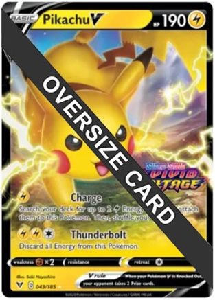 Pikachu V - 043/185 (Vivid Voltage Stamped)/185 - Holofoil Jumbo Cards - Promo