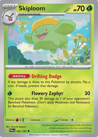 Skiploom 002 - Reverse Holofoil SV02 Paldea Evolved - Uncommon