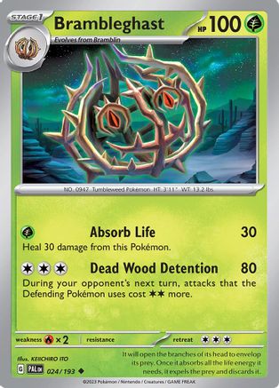 Brambleghast 024 - Reverse Holofoil SV02 Paldea Evolved - Uncommon