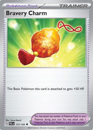 Bravery Charm 173 - Reverse Holofoil SV02 Paldea Evolved - Uncommon