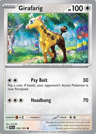 Girafarig 154 - Reverse Holofoil SV02 Paldea Evolved - Common