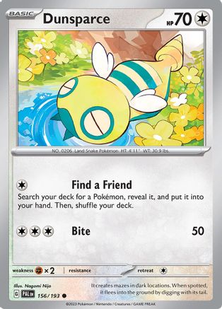 Dunsparce 156 - Reverse Holofoil SV02 Paldea Evolved - Common