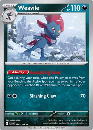 Weavile 134 - Holofoil SV02 Paldea Evolved - Rare
