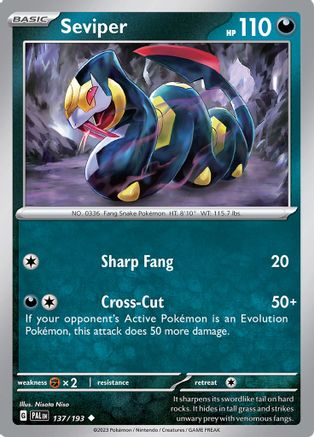 Seviper 137 - Reverse Holofoil SV02 Paldea Evolved - Uncommon