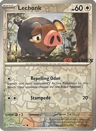 Lechonk (EB Games Promo) 154/198 - Reverse Holofoil Miscellaneous Cards & Products - Promo