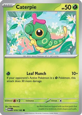 Caterpie 010/165 - Reverse Holofoil SV Scarlet & Violet 151 - Common