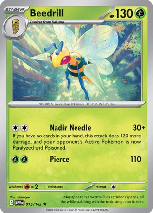 Beedrill 015 - Reverse Holofoil SV Scarlet & Violet 151 - Rare