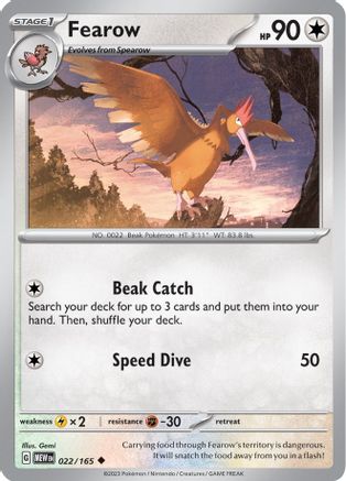 Fearow 022 - Reverse Holofoil SV Scarlet & Violet 151 - Uncommon