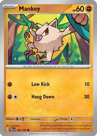 Mankey (Cosmos Holo) 106/193 - Holofoil Miscellaneous Cards & Products - Common