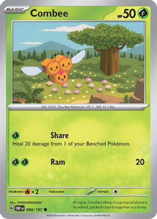 Combee 008 - Reverse Holofoil SV03 Obsidian Flames - Common