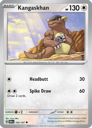 Kangaskhan 165 SV03 Obsidian Flames - Uncommon