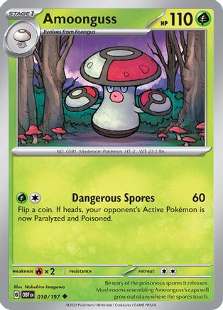 Amoonguss 010 - Reverse Holofoil SV03 Obsidian Flames - Uncommon